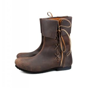 008 Mittelalter Stulpenstiefel aus Nubukleder