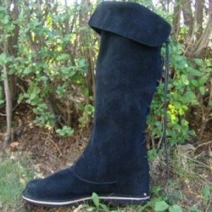 014 einfache Mittelalter/Wikingerstiefel aus Veloursleder