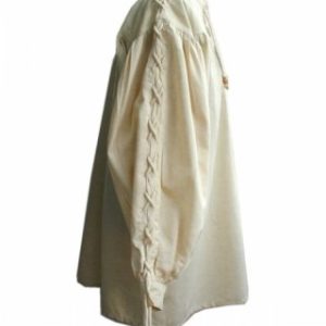 2020 Stehkragen-Schnürhemd mit Ärmelschnürung