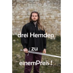 2019 Angebot 3er Set – ein Preis – Stehkragen-Schnürhemd „Friedrich“