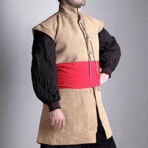 hochwertige Ledertunika, Lederwams, hellbraun, 17.Jhrd.