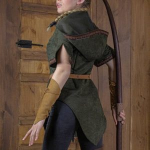 Elfentunika, Waldläufer:in – aufwendige Fertigung aus Waschleder, Wildleder-Optik