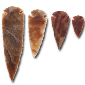 Flintstein-Pfeilspitzen – verschiedene Größen