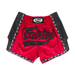 Fairtex Muay Thai Short satin rot/schwarz BS1703