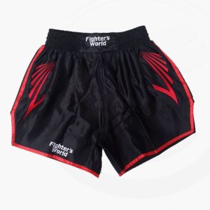 FW CORNER Thaibox Hose schwarz/rot Muay Thai Short