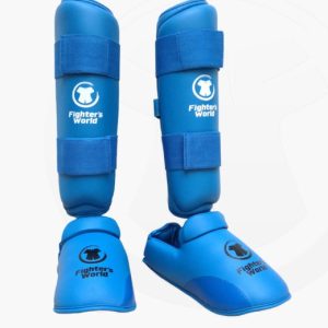 FW Karate Schienbein Fußschutz blau Fighter`s World