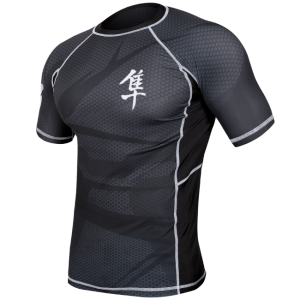 Hayabusa Metaru Rashguard Kurzarm schwarz
