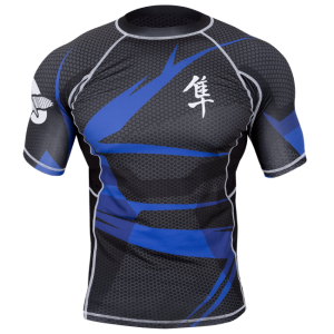 Hayabusa Metaru Rashguard Kurzarm schwarz/blau