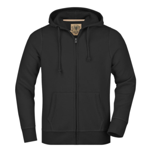 FW Herren Vintage Kapuzen Sweatjacke schwarz weich used look