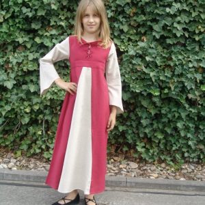 4046 zweifarbiges Mädchenkleid