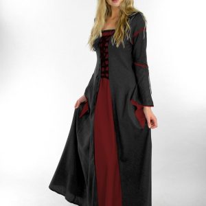 4835 Viskosekleid mit Trompetenärmeln „Berblin“