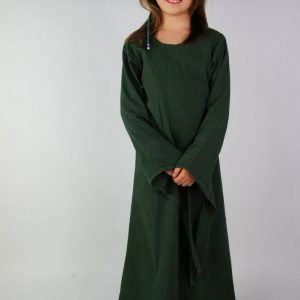 14007 Mädchenkleid mit Trompetenärmeln