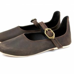 025 Mittelalter-Damenschuhe  „Cecilie“ mit Ledersohle