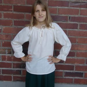 12028 Mittelalter-Mädchenbluse mit Spitze