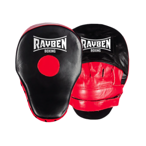 RAYBEN Handmitt Pratzen schwarz rot Leder 26x18cm 1Paar