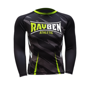 Rayben Zero Rashguard Langarm schwarz/grün