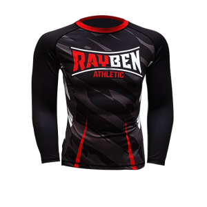 Rayben Zero Rashguard Langarm schwarz/rot
