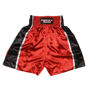 FW-Thaishort Slammer Longstyle, Satin rot/schwarz