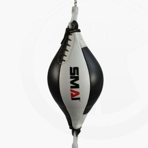 SMAI Doppelendball Leder weiß/schwarz mit Gummibefestigung 25cm DM double end ball