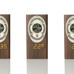 “Ambassador” Stifthalter aus Holz mit Metal Badge und Multifunktionsuhr Schweizer Jäger
